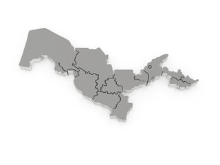 Fototapeta premium Map of Uzbekistan.