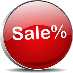 Sale Button Knopf rot Vektor