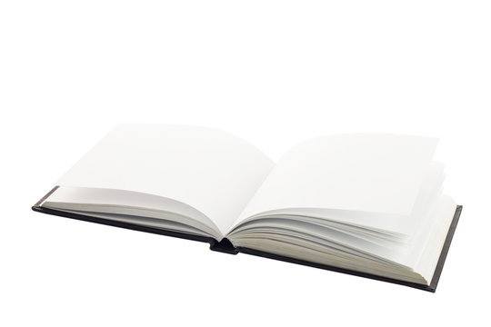 Open Spread Of Book With Blank White Pages