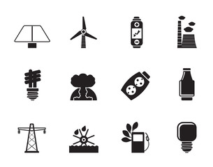 Silhouette Power, energy and electricity icons