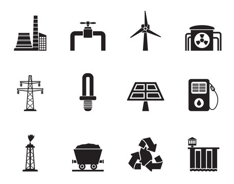 Silhouette Power and electricity industry icons