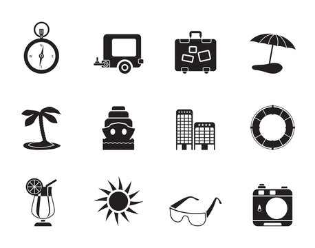 Silhouette Travel, Holiday and Trip Icons