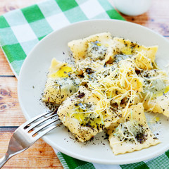 ravioli stuffed with cheese and spinach