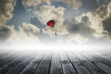 parachute on the sky, success concept
