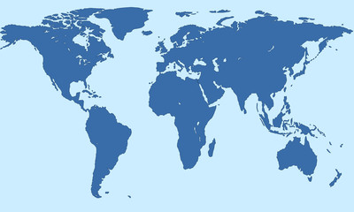 Fototapeta na wymiar Silhouette world map