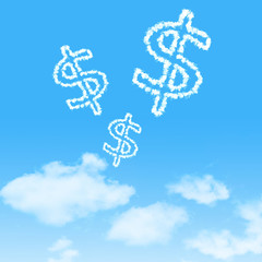 cloud icon with design on blue sky background