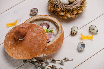 Polish soup made of fresh ingredients