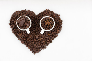 Espresso cups in heart
