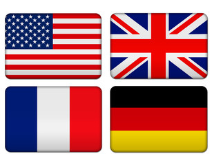 American, United Kingdom, France and Germany flag banner