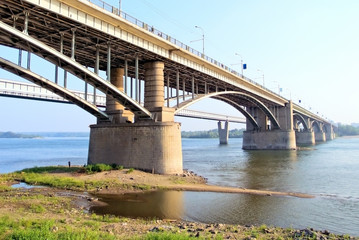 Bridge in city Novosibirsk