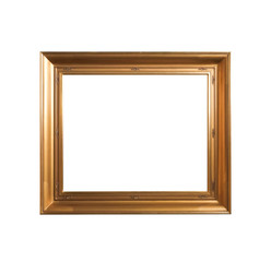 golden vintage frame isolated on white background