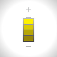 Vector yellow battery icon. Eps10