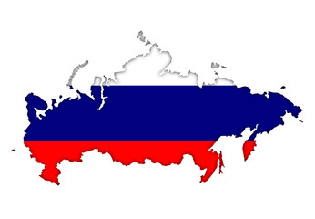 Russia flag banner plan map icon