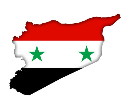 Syria flag banner icon map plan