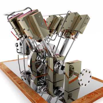 8-Zylinder Dampfmaschine