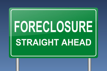 foreclosure straight ahead sign