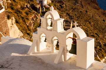 Santorini Church with archs and bells