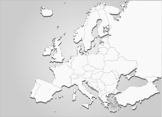 Kontinent Europa mit Landesgrenzen © Visions-AD
