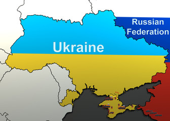 Obraz premium Russian military forces in Ukraine(Crimea). Map.