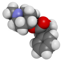 Atropine deadly nightshade (Atropa belladonna) alkaloid molecule