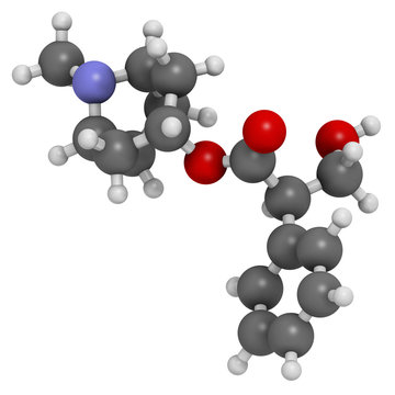 Atropine deadly nightshade (Atropa belladonna) alkaloid molecule