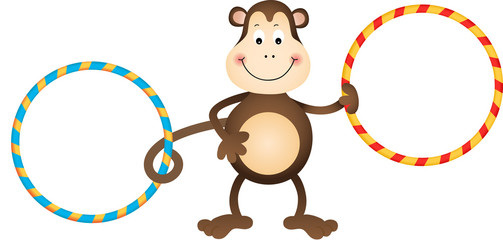 Monkey with Hula Hoops