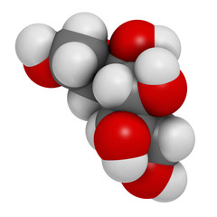 Mannitol (mannite, manna sugar) molecule.