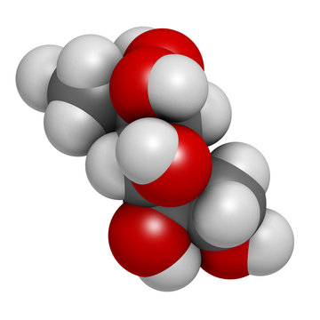 Mannitol (mannite, manna sugar) molecule.