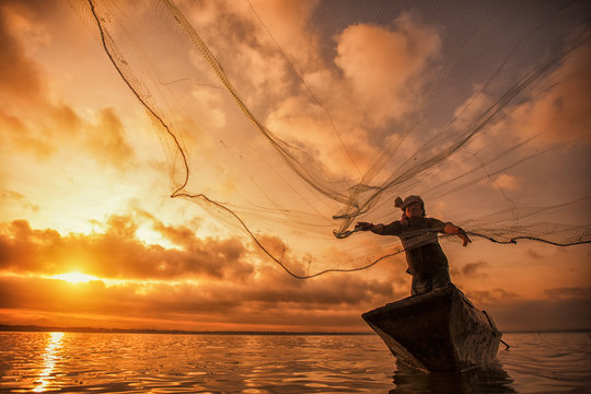 Fisherman of Bangpra Lake