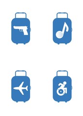 Symboles dans 4 valises