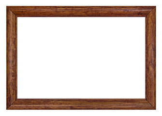 Wooden picture frame, isolated on white background, with clippin