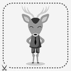 Cute deer wearing a tie