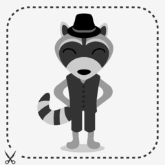 Cute raccoon wearing a hat