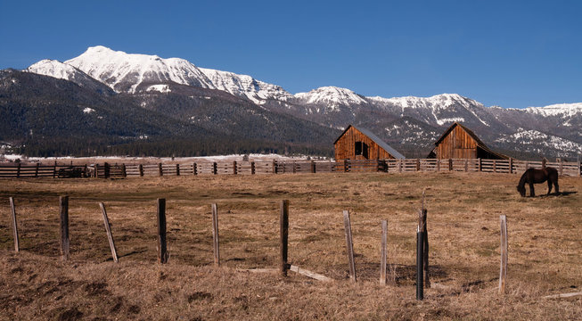 Old Horse Barn Endures Mountain Winter Wallowa Whitman National