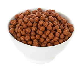 Bowl with corn flakes on the white background