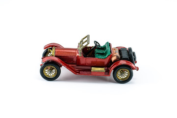 Fototapeta na wymiar toy model car red color