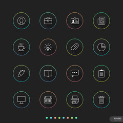 Office elements Icons set