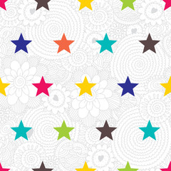 Cute seamless pattern with stars.