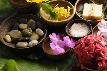 Tropical spa in wellness still life