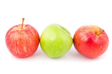 three apples on a white background isolated