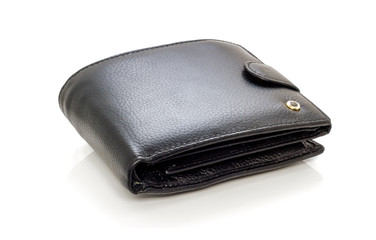 Black leather purse.