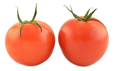 Fresh tomatoes isolated on white