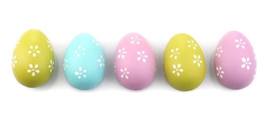 Easter eggs isolated on white