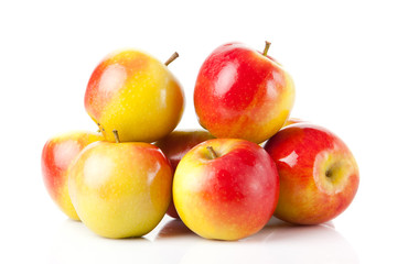 fresh colorful apples isolated on white background