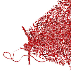 Naklejka premium Teenager gymnastic with ribbon abstract background