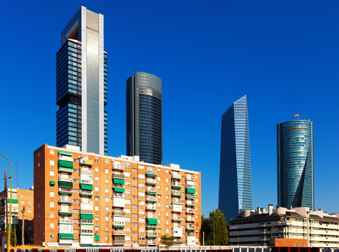 View of Madrid with  Four Towers Business Area