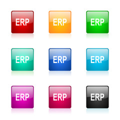 erp vector icons colorful set