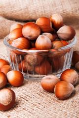 Hazelnuts close-up