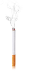 Cigarette burns. Isolated on white background