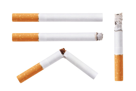 Set of cigarettes. Isolated on white background